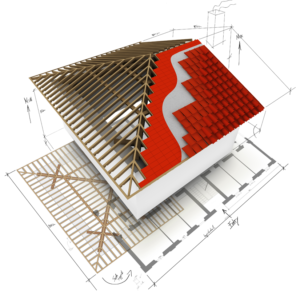 3D house and plan drawing