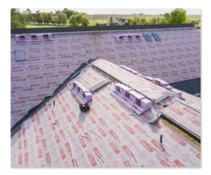 Roof of townhomes under construction